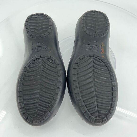 Crocs Kadee Women's Size 6 Black Rubber Ballet Flats Slip On Comfort Shoes - Picture 12 of 12